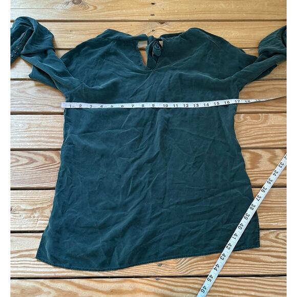 Twinset Simona Barbieri Silk Tie Neck Blouse Size 42 (Small) Women’s Green - Picture 7 of 8